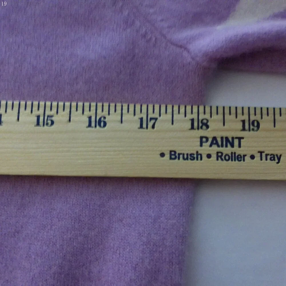 TALBOTS Long Sleeve Scoop Neck Cashmere Pink /w Stars Sweater L - Picture 5 of 6